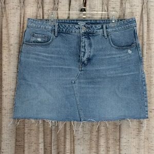 Old Navy High-Waisted Button-Fly Raw-Hem Jean Skirt